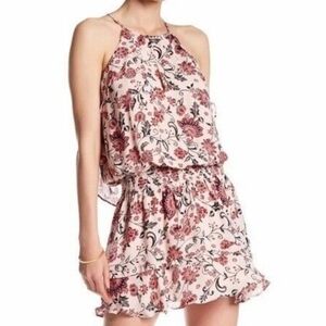 Parker lillium Keyhole Floral Ruffle Mini dress